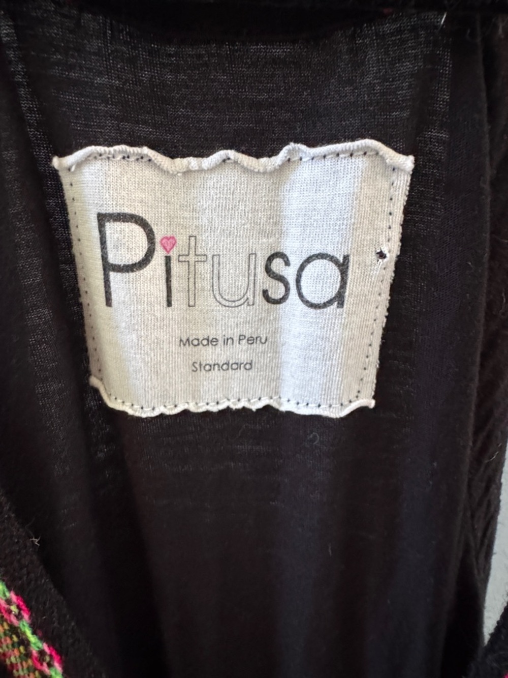 Pitusa Black Garment with Multicolor Accent - Picture 2 of 4